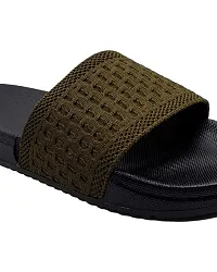 Stylish Fly Knit Blocks Green Sliders For Men-thumb4