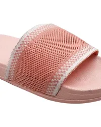 Elegant Fly Knit Jhumroo Pink Flip Flops For Women-thumb4