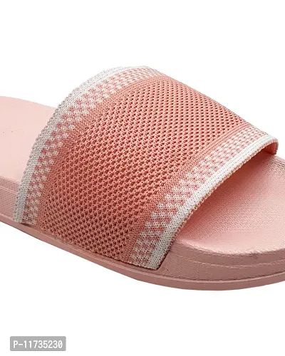 Elegant Fly Knit Jhumroo Pink Flip Flops For Women-thumb5