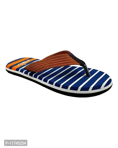 Stylish V 11 Stripes Orange Sliders For Men-thumb5