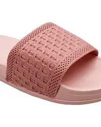 Elegant Fly Knit Blocks Pink Flip Flops For Women-thumb4