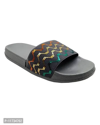 Elegant Fly Knit Wave Grey Flip Flops For Women-thumb3