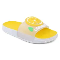 Elegant Lemon Yellow Flip Flops For Women-thumb2