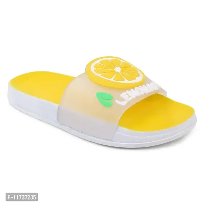 Elegant Lemon Yellow Flip Flops For Women-thumb3