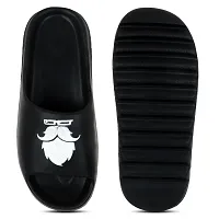 Stylish Zig Zag BigDaadi Black Sliders For Men-thumb3