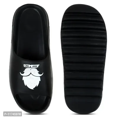Stylish Zig Zag BigDaadi Black Sliders For Men-thumb4