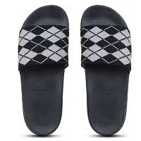Elegant Fly Knit 4Square Black Flip Flops For Women-thumb1