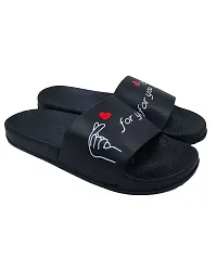 Elegant Love Black Flip Flops For Women-thumb2