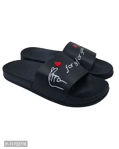Elegant Love Black Flip Flops For Women-thumb3