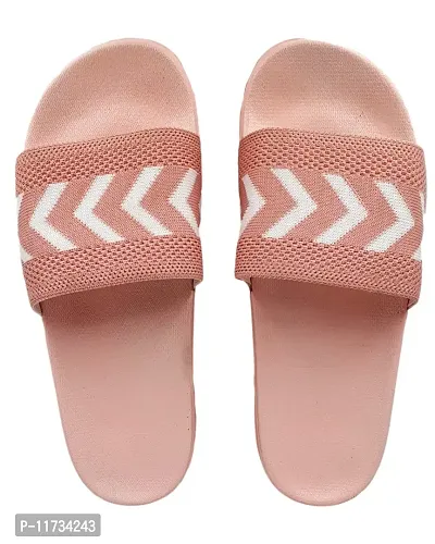 Elegant Fly Knit Big Arrow Pink Flip Flops For Women-thumb2