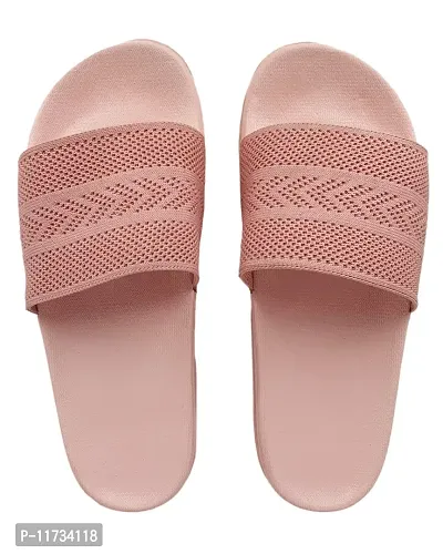 Elegant Fly Knit Arrow Pink Flip Flops For Women-thumb2