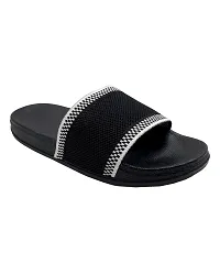 Elegant Fly Knit Jhumroo Black Flip Flops For Women-thumb2