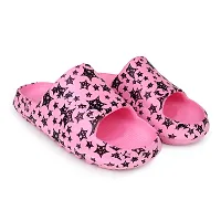 Trendy Elegant Zig Zag Full Stars Pink Flip Flops For Women-thumb3