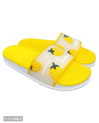 Elegant Strawberry Yellow Flip Flops For Women-thumb2