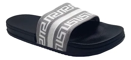 Stylish Fly Knit DoubleR Grey Sliders For Men-thumb3