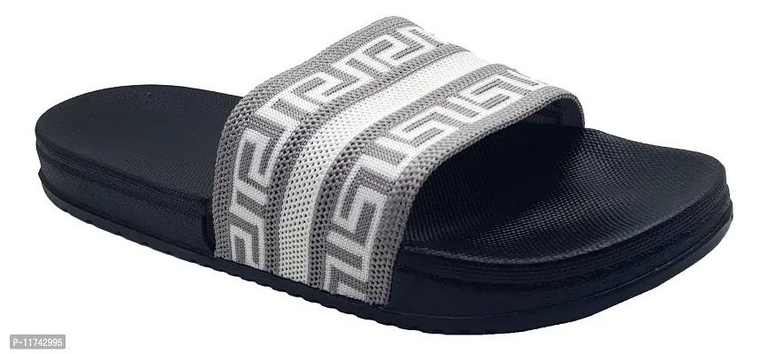 Stylish Fly Knit DoubleR Grey Sliders For Men-thumb4