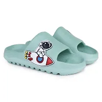 Trendy Elegant Tatoo-Space-Green Flip Flops For Women-thumb2