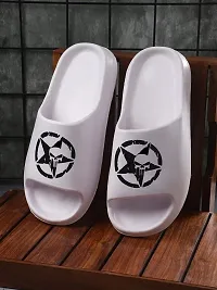 Pampy Angel ZigZag Skull Men's Flip Flops Slides Back Open Household Comfortable Slippers-thumb1