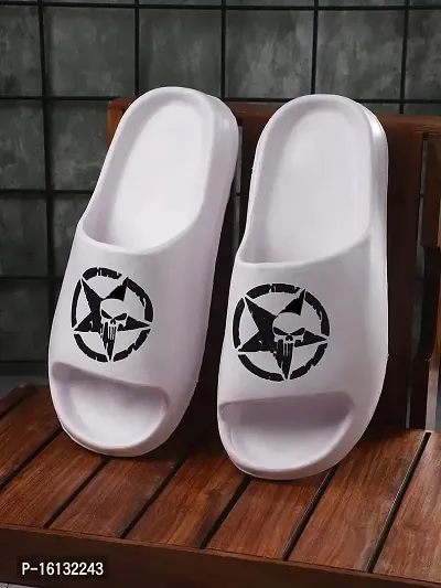 Pampy Angel ZigZag Skull Men's Flip Flops Slides Back Open Household Comfortable Slippers-thumb2