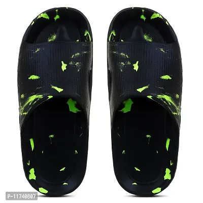 Stylish Zig Zag Military Black Sliders For Men-thumb3