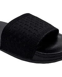 Elegant Fly Knit Blocks Black Flip Flops For Women-thumb4