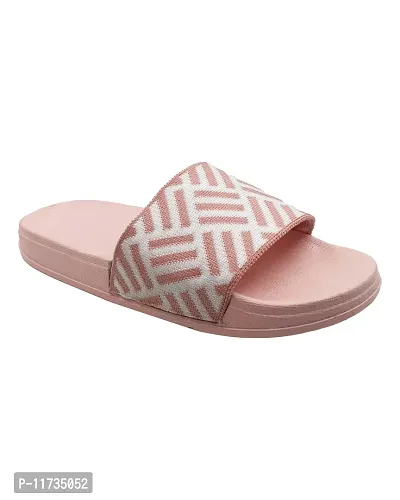 Elegant Fly Knit Cross Pink Flip Flops For Women-thumb3