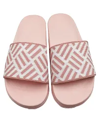 Elegant Fly Knit Cross Pink Flip Flops For Women-thumb3