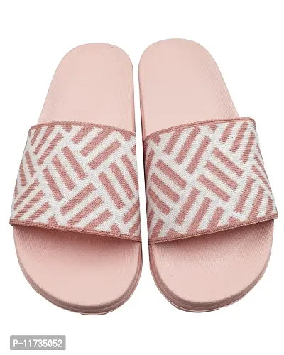 Elegant Fly Knit Cross Pink Flip Flops For Women-thumb4