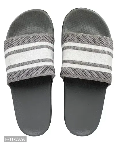 Elegant Fly Knit 2line Grey Flip Flops For Women-thumb2