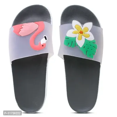 Elegant Bird Grey Flip Flops For Women-thumb2