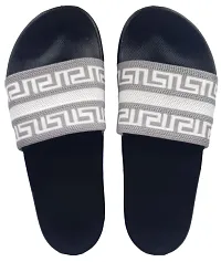 Stylish Fly Knit DoubleR Grey Sliders For Men-thumb1