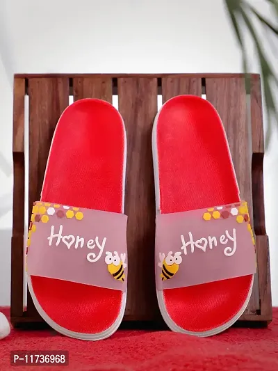 Elegant Honey Red Flip Flops For Women