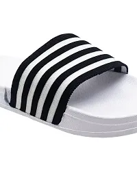 Stylish WhiteSole 4line Black Sliders For Men-thumb4