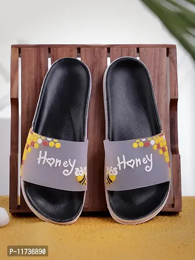 Elegant Honey Black Flip Flops For Women-thumb0