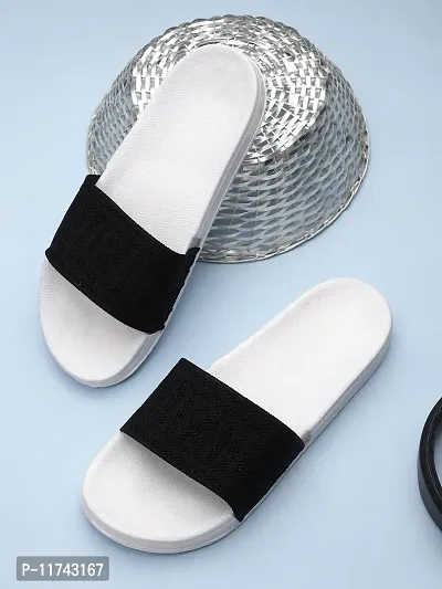 Stylish Fly Knit F White Sliders For Men-thumb0