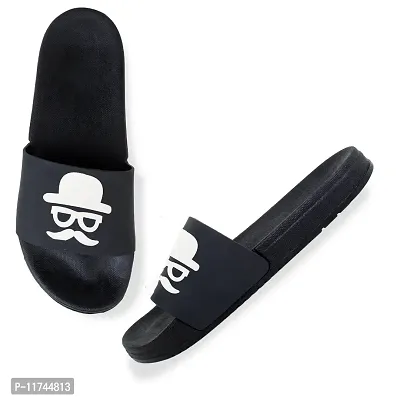 Stylish Trendy Moochii Black Sliders For Men-thumb3