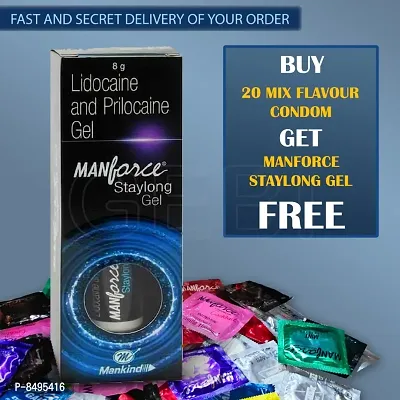 MANFORCE LING BADHANE KI GEL, LING KO MOTA KRNEKA GEL  MIX EXTRA DOTTED CONDOMS PACK OF 20 SUPERTHIN AND EXTRA DOTTED LIKE CHOCOLATE,STRAWBARR, MINT,MELON AND COCKTAIL
