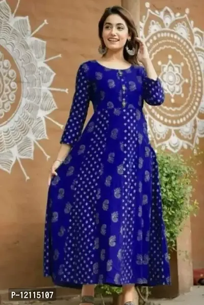 Beautiful A-line Blue Long Dress For Women-thumb0