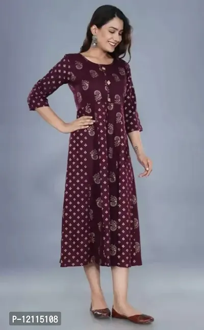 Beautiful A-line Maroon Long Dress For Women-thumb0