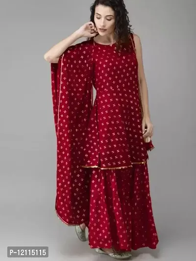 Beautiful Kurta, Pyjama And Dupatta Set For Women-thumb0