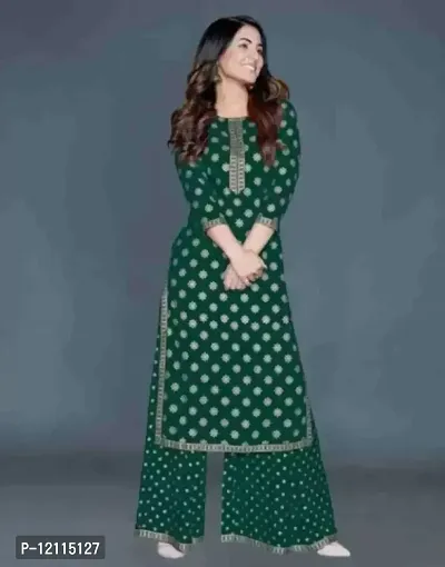 Beautiful Green Kurta Palazzo Set For Women