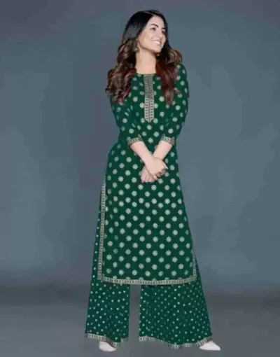 Trendy Women Rayon Kurta with Palazzo