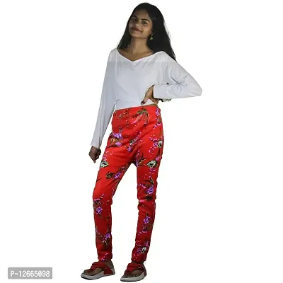 STAGLINE Soft Fleece Warm Printed Regular Fit Pajama/Track Pants/Bottoms Wear/Lower Free Size (Waist Size:- 26 till 34, Pack of 2) (Black-Red)-thumb2