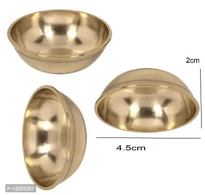 STAGLINE Traditional Brass Sandal Bowl for Pooja Item (4.5 Cm, Gold, Pack of 4)-thumb2