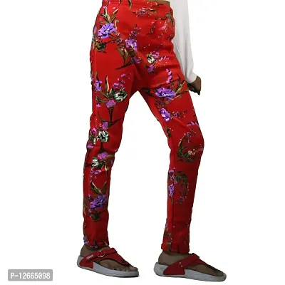 STAGLINE Soft Fleece Warm Printed Regular Fit Pajama/Track Pants/Bottoms Wear/Lower Free Size (Waist Size:- 26 till 34, Pack of 2) (Black-Red)-thumb4