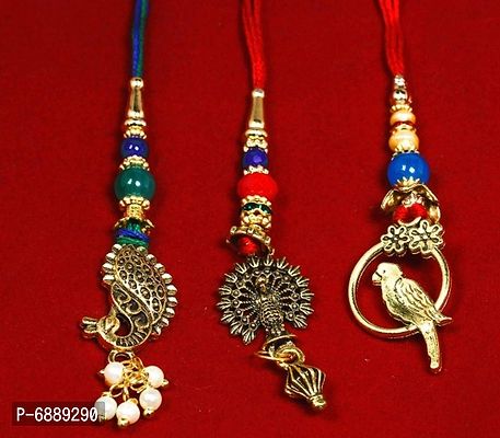 Handmade Design Lumba Rakhi For Bhaiya Bhabhi/Sister Occasi-thumb2