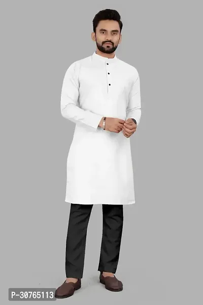 Men Stylish Cotton Blend Kurta-thumb0