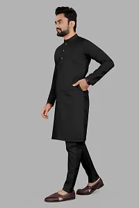 Men Stylish Cotton Blend Printed Kurta Set-thumb1