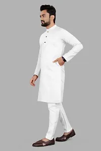 Men Stylish Cotton Blend Kurta Set-thumb1