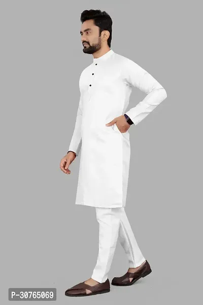 Men Stylish Cotton Blend Kurta Set-thumb2